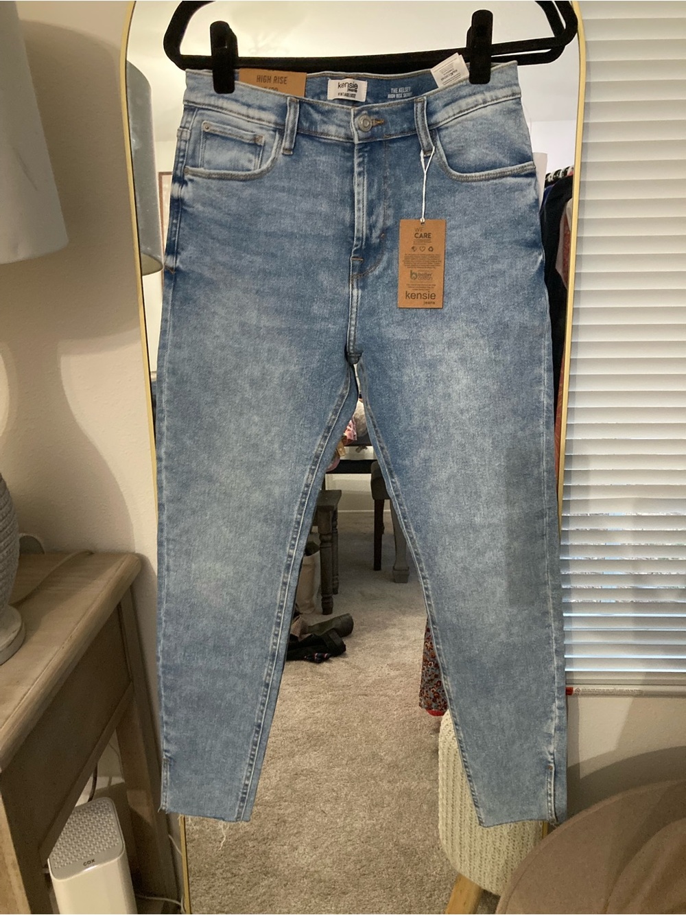 Kensie High-Rise Straight Leg Jeans in Light Blue